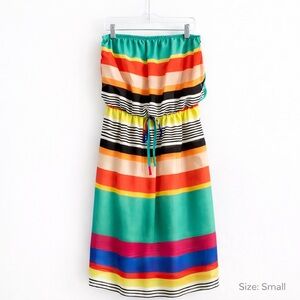 Colorful Strapless Midi Dress | Resort Vacation Sundress | Boho Summer Dress